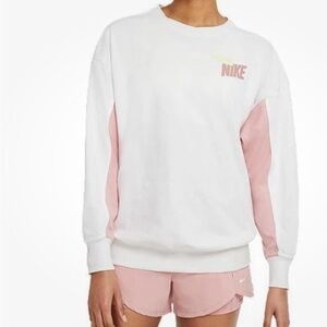 Nike Women's White and Pink Sweatshirt